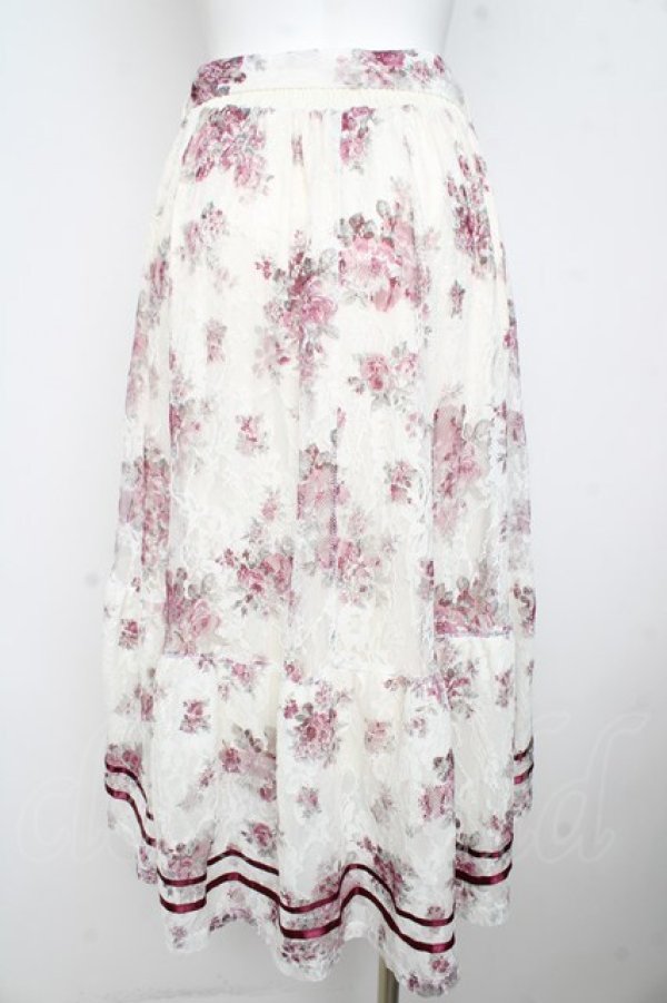 画像2: axes femme / フラワーレーススカート  オフシロ×ピンク Y-26-02-23-206-AX-SK-IG-ZY (2)