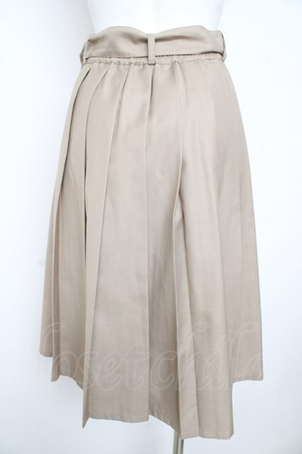 画像2: F i.n.t / 太ベルト付きレトロプリーツスカート F ベージュ Y-26-02-23-209-CA-SK-SZ-ZY (2)