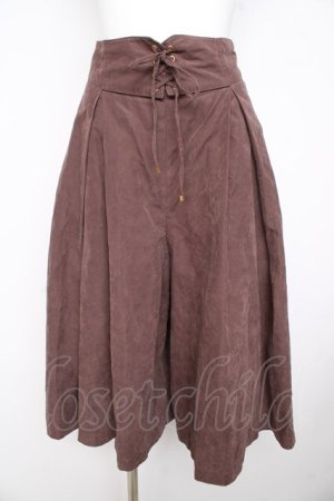 画像: Fi.n.t / フロントレースアップロングキュロット  ブラウン Y-26-02-23-211-CA-PA-SZ-ZY