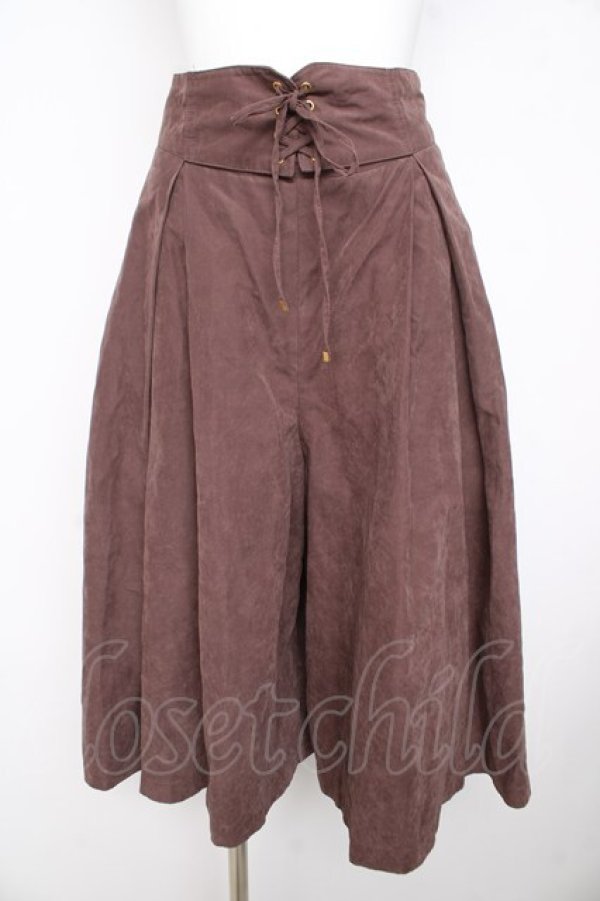 画像1: Fi.n.t / フロントレースアップロングキュロット  ブラウン Y-26-02-23-211-CA-PA-SZ-ZY (1)