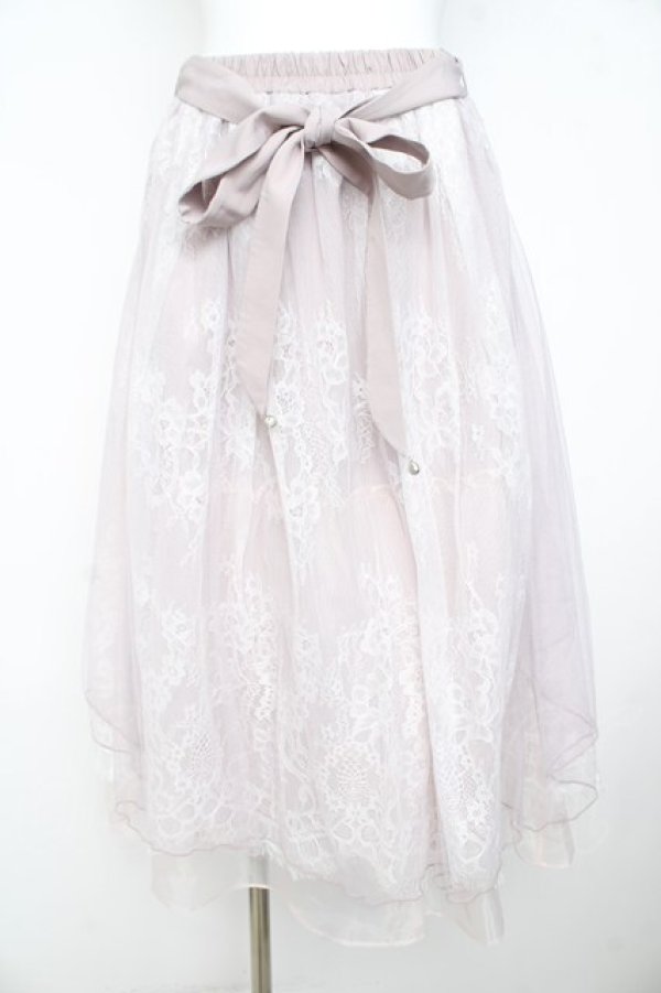 画像1: axes femme POETIQUE / バックフリルチュールスカート  ラベンダー Y-26-02-23-212-AX-SK-SZ-ZY (1)