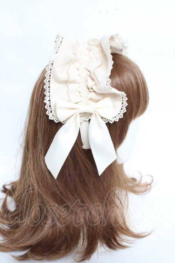 画像4: axes femme kawaii / ドットチュールフリルカチューシャ  生成り Y-26-02-23-020-AX-AC-SZ-ZY (4)