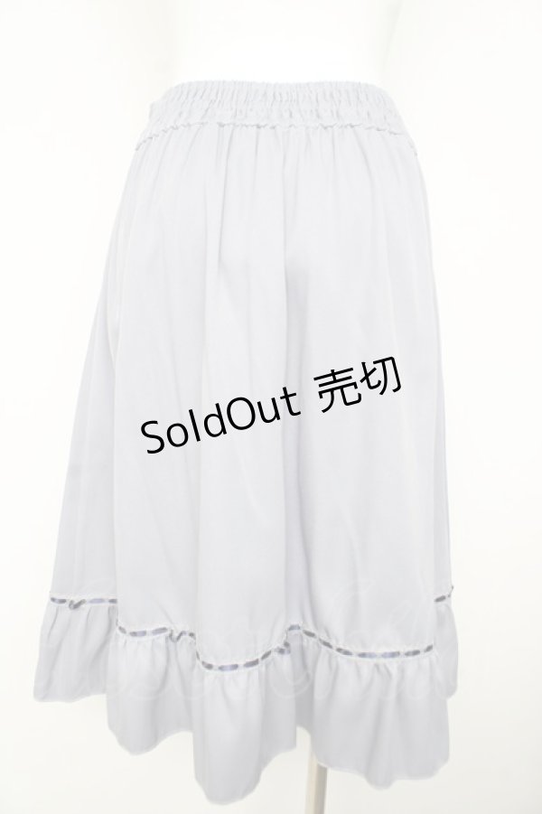 画像2: axes femme POETIQUE / パンジー刺繍ラッフルスカート  サックス Y-26-02-23-216-AX-SK-SZ-ZY (2)