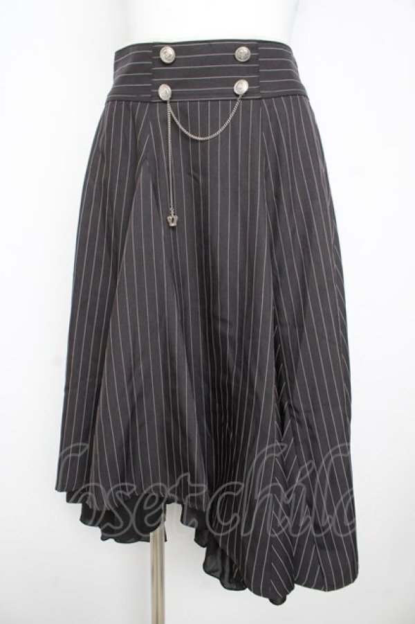 画像1: axes femme / アシメ×フレアミディスカート F 黒 Y-26-02-23-222-AX-SK-SZ-ZY (1)