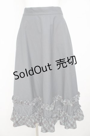 画像: Fi.n.t / チェックフリル使いフレアースカート  グレー Y-26-02-23-223-CA-SK-SZ-ZY