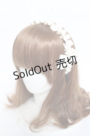 画像: m petit by misako / ギャザーリボンカチューシャ  生成り Y-26-02-23-021-LO-AC-SZ-ZT639-F004