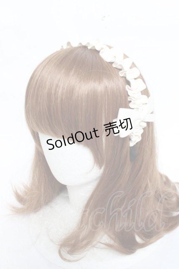 画像1: m petit by misako / ギャザーリボンカチューシャ  生成り Y-26-02-23-021-LO-AC-SZ-ZT639-F004 (1)