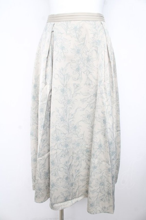 画像1: an another angelus / リリーフラワーサテンタックスカート  グリーン Y-26-02-23-224-CA-SK-SZ-ZY (1)