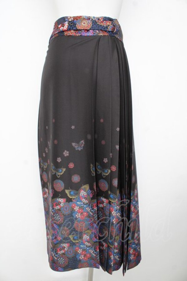 画像2: rezen / 花魁×蝶巻スカート  瑠璃色 Y-26-02-23-227-LO-SK-SZ-ZY (2)