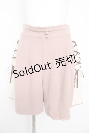 画像: axes femme / 編み上げショートパンツ  ピンク Y-26-02-23-228-AX-PA-SZ-ZY