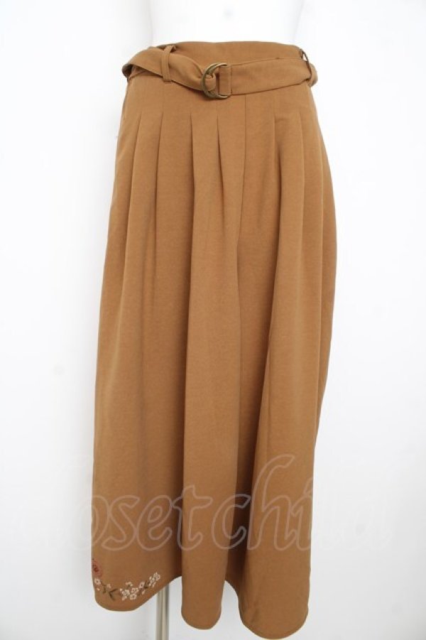 画像1: axes femme / クロスステッチ刺繍パンツ F ブラウン Y-26-02-23-230-AX-PA-IG-ZY (1)