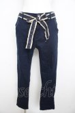 画像1: axes femme / 裾ロールアップストレッチパンツ  ネイビー Y-26-02-23-232-AX-PA-SZ-ZY (1)