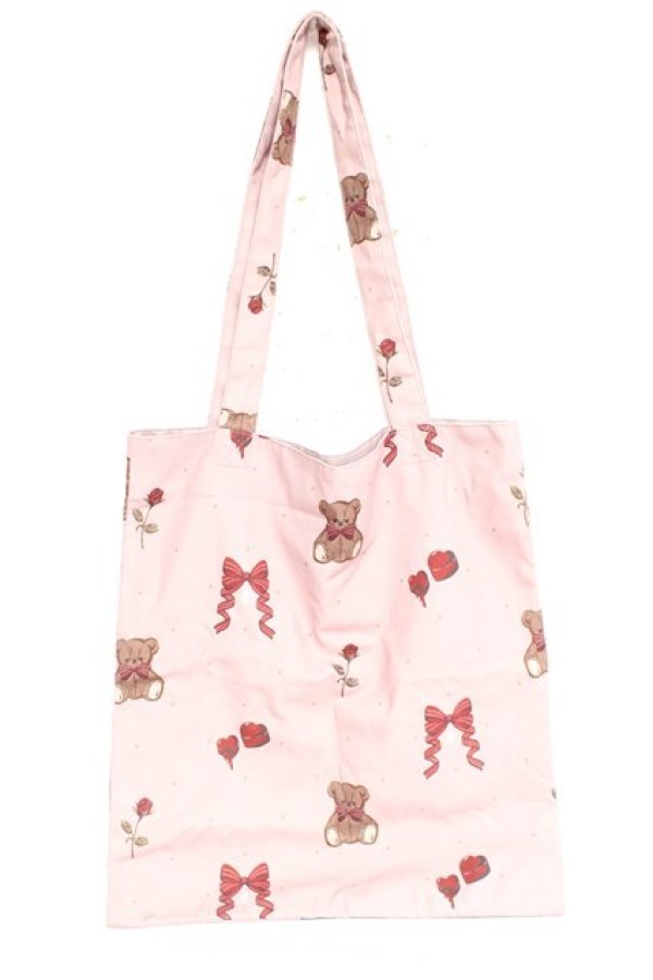 画像2: axes femme kawaii / プレゼントベアートートバッグ  ピンク Y-26-02-23-029-AX-BG-SZ-ZY (2)