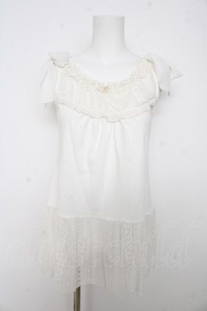 画像: axes femme / 肩リボンロングインナー F 白 Y-26-02-27-001-AX-TO-SZ-ZY