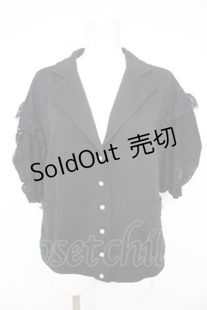 画像: axes femme / レース袖ジャケット  黒 Y-26-02-27-051-AX-TO-SZ-ZY