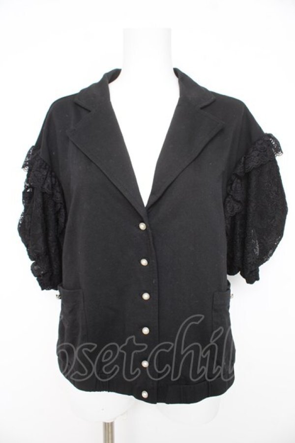 画像1: axes femme / レース袖ジャケット  黒 Y-26-02-27-051-AX-TO-SZ-ZY (1)