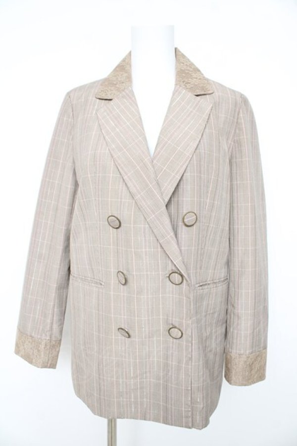 画像1: axes femme / ダブル釦ビッグジャケット  ベージュ Y-26-02-27-052-AX-JA-SZ-ZY (1)