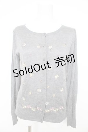 画像: Franche Lippee / ねこ刺繍カーディガン M グレー Y-26-02-27-053-LO-TO-SZ-ZY