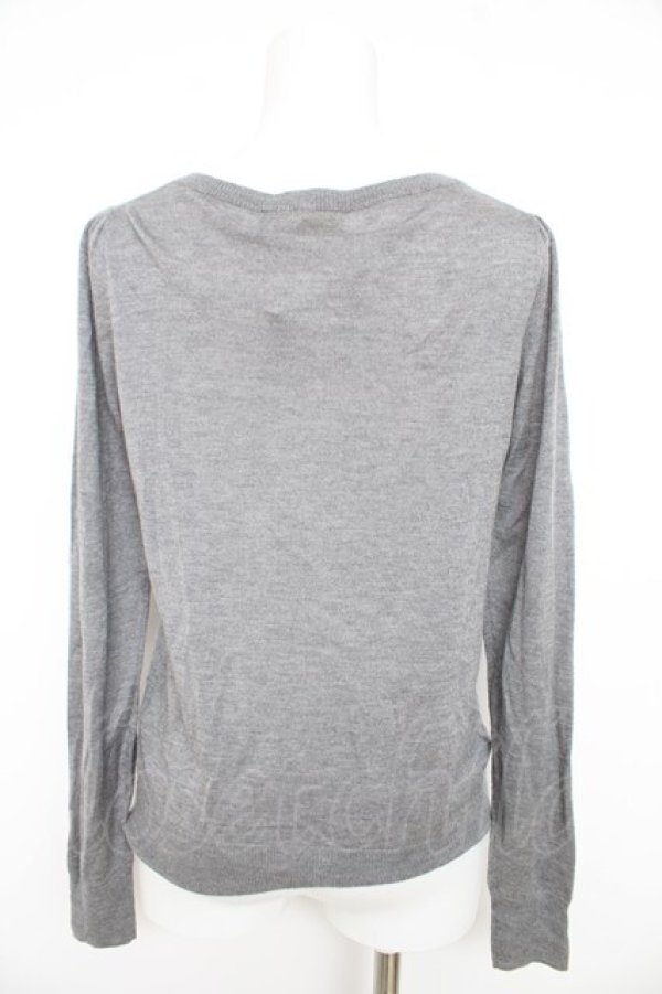 画像2: Franche Lippee / ねこ刺繍カーディガン M グレー Y-26-02-27-053-LO-TO-SZ-ZY (2)