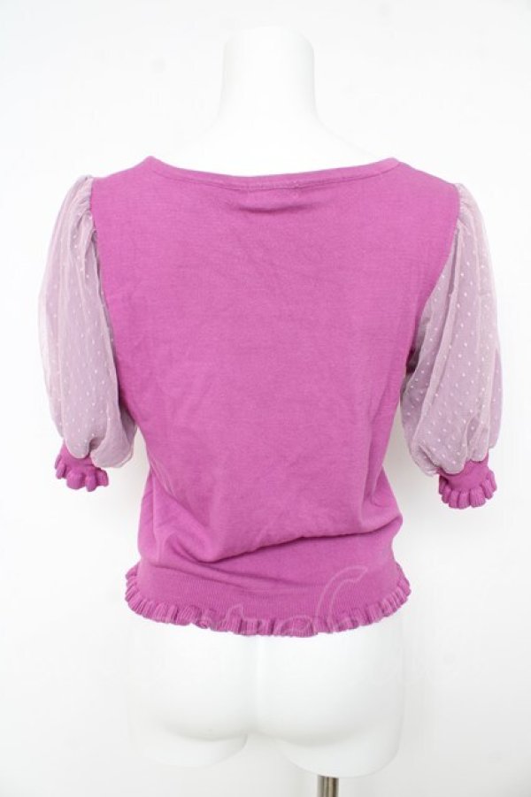 画像2: axes femme POETIQUE / ハートネックニットプルオーバー M パープル Y-26-02-27-058-AX-TO-SZ-ZY (2)