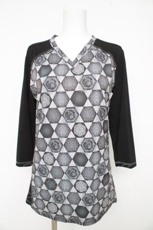 画像: Ozz conte / プリントカットソー  グレー Y-26-02-27-060-OO-TO-SZ-ZY