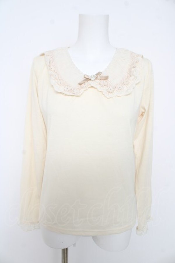 画像1: axes femme / 襟デザインカットソー  生成り Y-26-02-27-007-AX-TO-SZ-ZY (1)