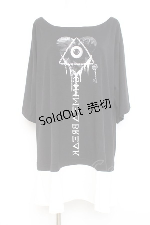 画像1: SEX POT ReVeNGe / プリント半袖カットソー  黒 Y-26-02-27-064-SP-TO-SZ-ZY (1)