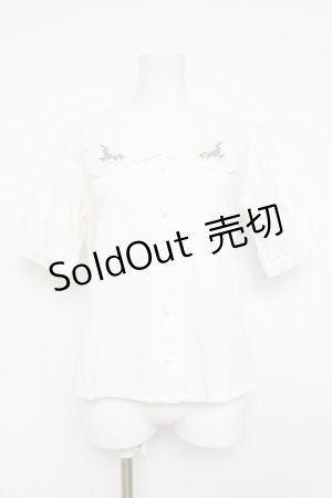 画像: F i.n.t / ローズ刺繍レース衿ブラウス  白 Y-26-02-27-070-CA-BL-SZ-ZY