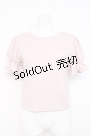 画像: lilLilly / ロゴ刺繍パフスリーブトップス F ピンク Y-26-02-27-072-LO-TO-SZ-ZY