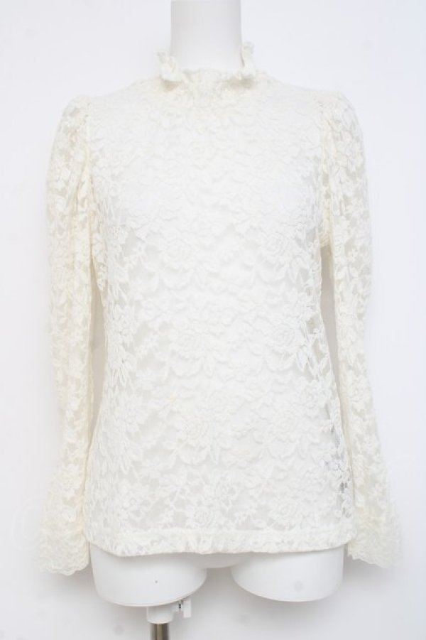 画像1: F＆A / 総レースパワショルトップス  白 Y-26-02-27-073-LO-TO-SZ-ZY (1)