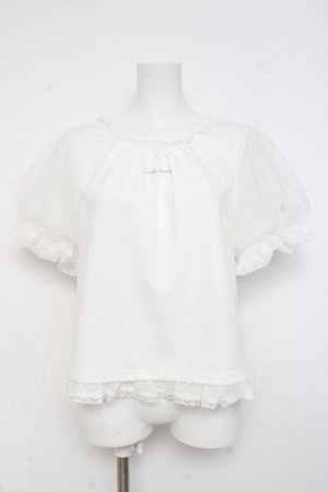 画像: mellfy memory / パフに恋するmellfyトップス M 白 Y-26-02-27-074-LO-TO-SZ-ZY