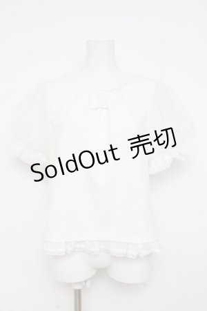 画像: mellfy memory / パフに恋するmellfyトップス M 白 Y-26-02-27-074-LO-TO-SZ-ZS