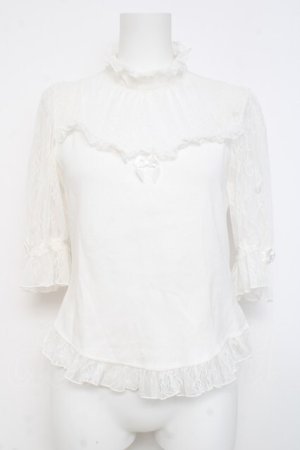 画像: ALICE and the PIRATES /  レース切替プルオーバー  白 Y-26-02-27-075-PA-TO-SZ-ZY