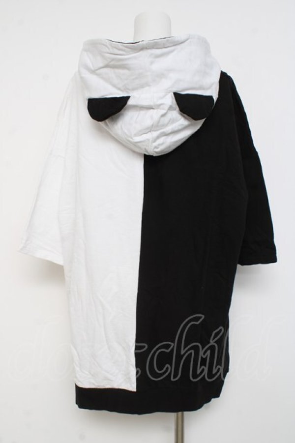 画像1: ankoROCK / PANDA半袖プルパーカー  黒×白 Y-26-02-27-086-PU-TO-SZ-ZY (1)