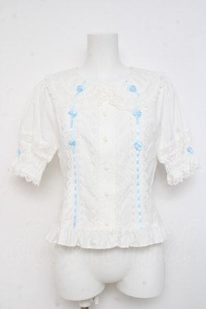 画像: BABY, THE STARS SHINE BRIGHT / シェリルレーシィブラウス  シロ サックス Y-26-02-27-090-BA-BL-IG-ZY