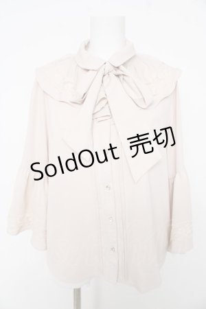 画像: axes femme / 姫袖風リボン付フリルブラウス F クリーム Y-26-02-27-011-AX-BL-SZ-ZS