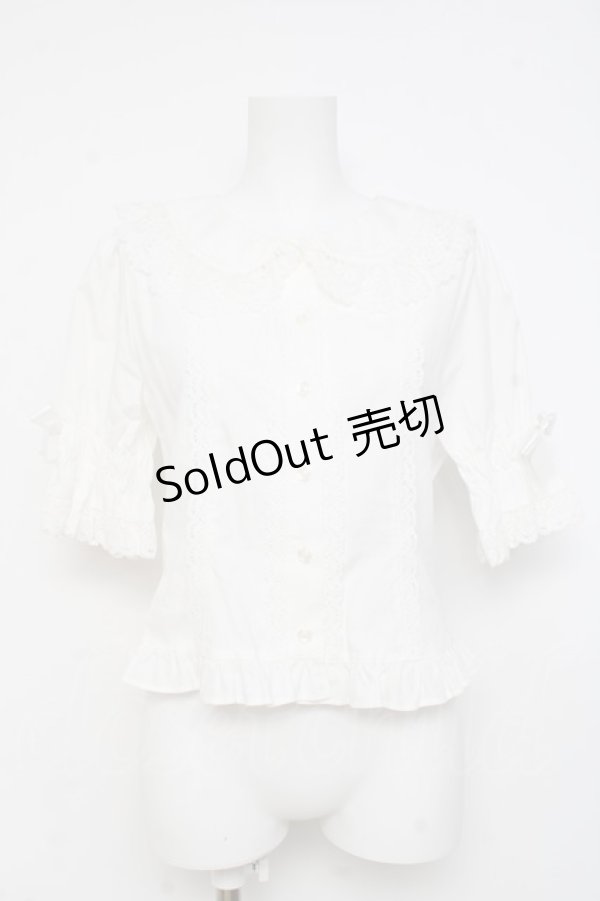 画像1: BABY, THE STARS SHINE BRIGHT / うさみみ５分袖ブラウス  シロ Y-26-02-27-091-BA-BL-IG-ZY (1)