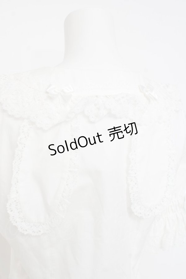 画像3: BABY, THE STARS SHINE BRIGHT / うさみみ５分袖ブラウス  シロ Y-26-02-27-091-BA-BL-IG-ZY (3)