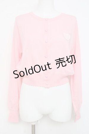 画像: Angelic Pretty / Heartワッペンニットカーディガン  ピンク Y-26-02-27-095-AP-TO-IG-ZY