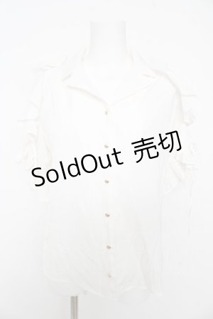 画像: axes femme / レースアップフリル袖ブラウス M 白 Y-26-02-27-012-AX-BL-SZ-ZY