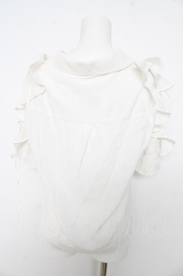 画像2: axes femme / レースアップフリル袖ブラウス M 白 Y-26-02-27-012-AX-BL-SZ-ZY (2)