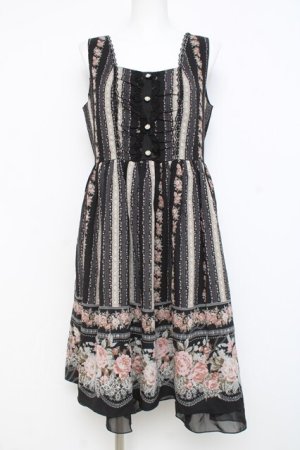 画像: axes femme / ローズストライプジャンスカ M 黒 Y-26-02-27-099-AX-OP-SZ-ZY