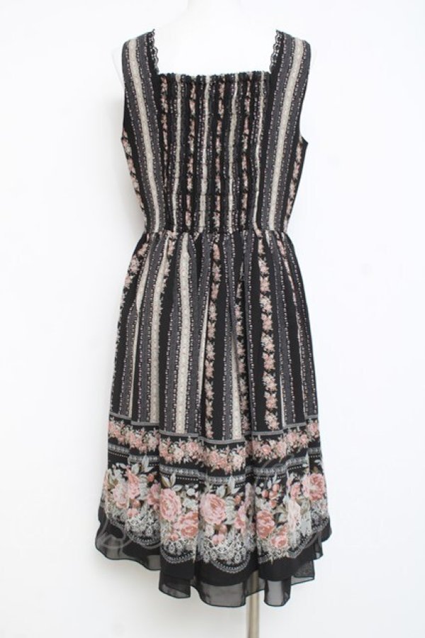 画像2: axes femme / ローズストライプジャンスカ M 黒 Y-26-02-27-099-AX-OP-SZ-ZY (2)