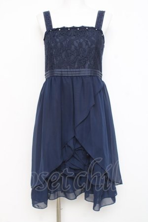 画像: axes femme / レース切替ワンピース  紺 Y-26-02-27-101-AX-OP-SZ-ZY