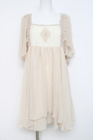 画像: axes femme / バタフライ袖楊柳チュニック M 生成り Y-26-02-27-103-AX-SK-SZ-ZY