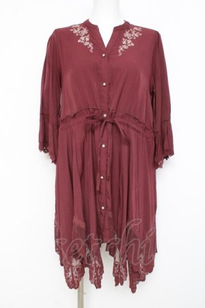 画像: axes femme / フィッシュテールチュニック M ワイン Y-26-02-27-105-AX-OP-SZ-ZY