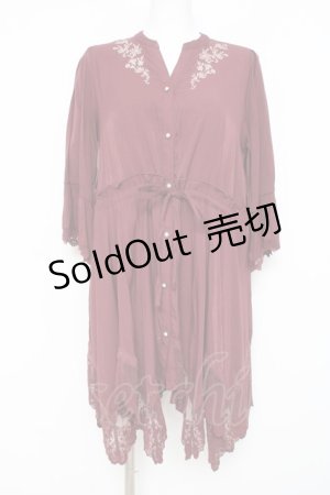 画像: axes femme / フィッシュテールチュニック M ワイン Y-26-02-27-105-AX-OP-SZ-ZY