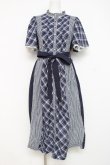 画像1: axes femme / チェック切替パッチワークワンピース  ネイビー Y-26-02-27-108-AX-OP-SZ-ZY (1)
