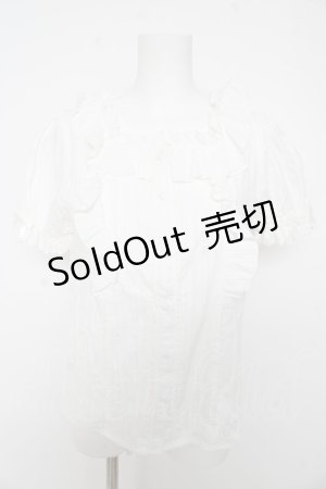 画像: axes femme kawaii / ドット柄コットン風ブラウス M 白 Y-26-02-27-014-AX-BL-SZ-ZY