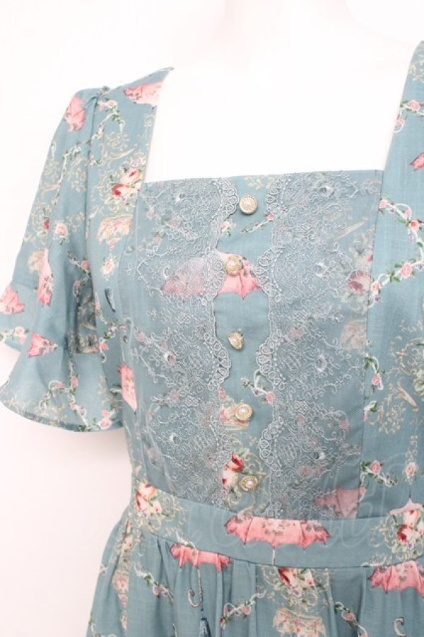 画像3: axes femme / レーヌローズ柄ワンピース  グリーン Y-26-02-27-111-AX-OP-SZ-ZY (3)